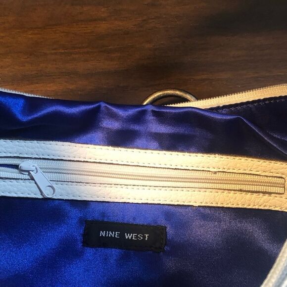 Nine West White and Brown Shoulder Bag with Fringe - Picture 6 of 12